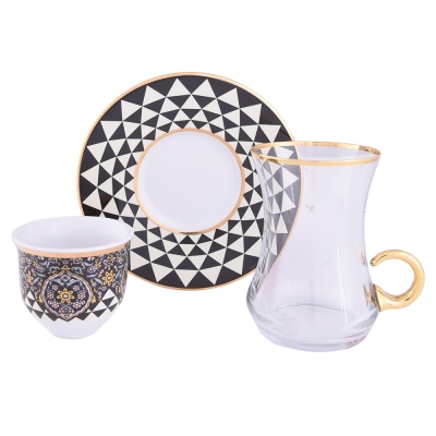 Decorium - Decorium Ars 2028 18 Pieces Handled Tea and Mırra Set Asaf