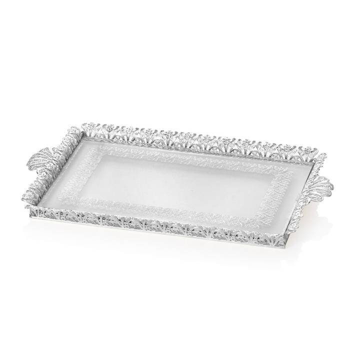 Decorium Ars 3190 Ab Tlkr Elegance Glass O.Tray Silver