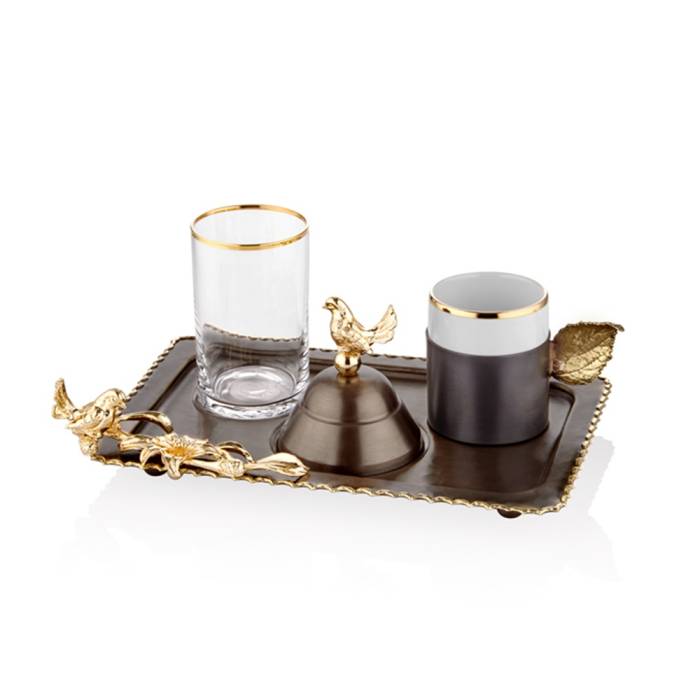 Decorium Ars 6017 Three Compartment Upright Coffee Service 21*14Cm