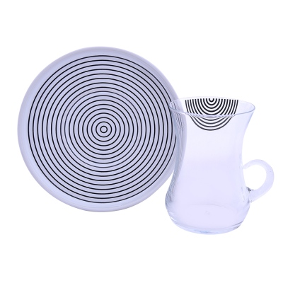 Decorium - Decorium Tea Set with Handles 12 Prc Monochrome M02051