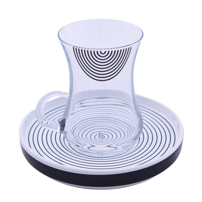 Decorium Tea Set with Handles 12 Prc Monochrome M02051