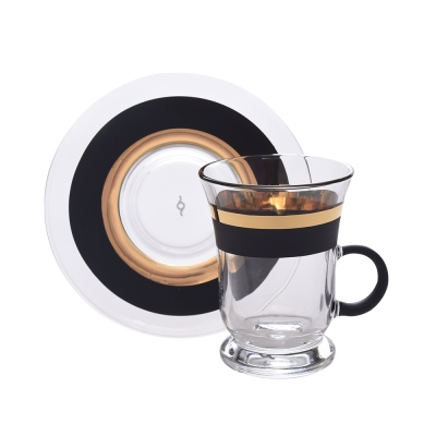 Decorium - Decorium Tea Set with Handles 12 Prc Vision Black M02048
