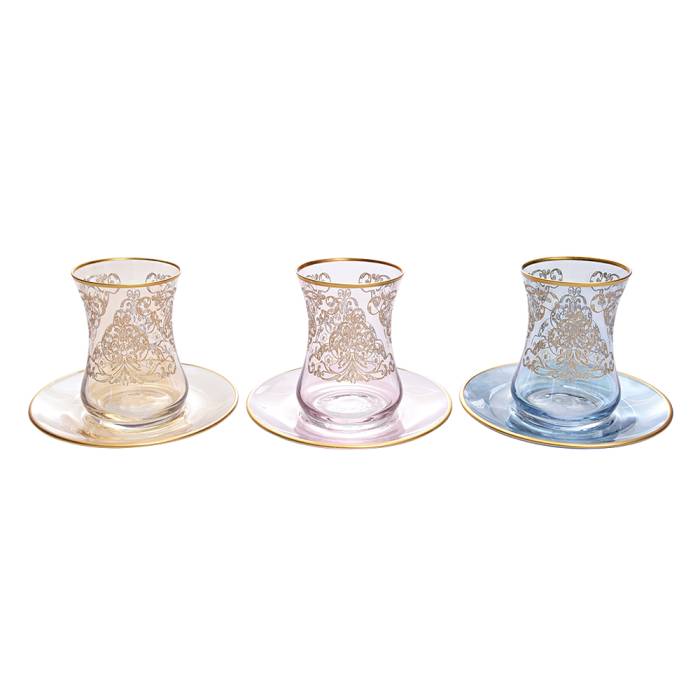 Decorium Çay Takımı Kulpsuz 12 Prc Viola Ab 3 Renk Ars 719 M00719