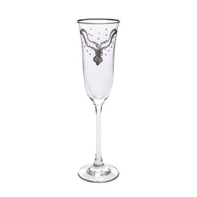 Decorium - Decorium Flute Champagne Glass 6 Prc Bella Platinum M00545