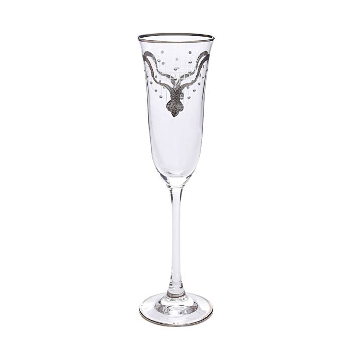 Decorium Flute Champagne Glass 6 Prc Bella Platinum M00545