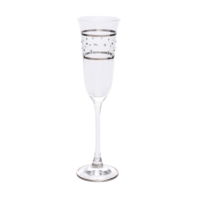 Decorium - Decorium Flute Champagne Glass 6 Prc Pera Platinum M00545