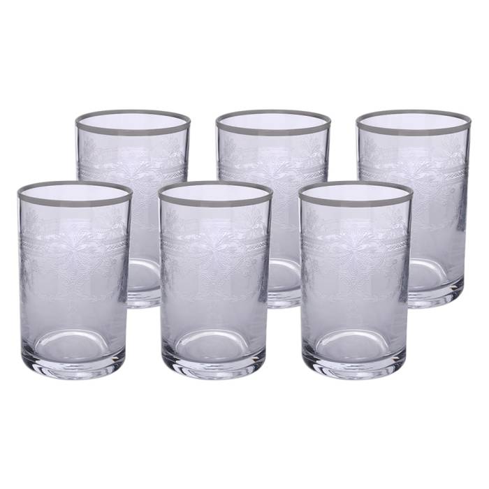 Decorium Kahve Yanı Su Bardağı 6'lı Tumbler Elit 02 Platin