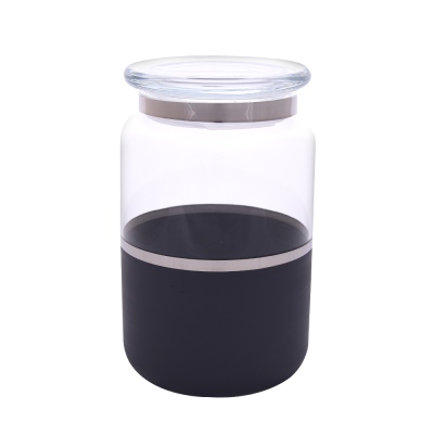 Decorium - Decorium Jar 15X10 Cm Vision Black Platinum M06305-AB