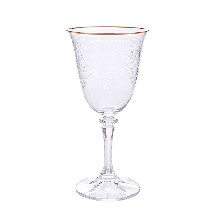 Decorium Red Wine Glass 6 Prc Morano Gold M01115
