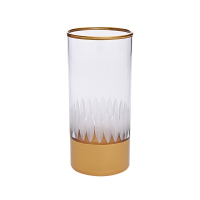 Decorium - Decorium Su Bardağı Çizik Kesme Gold GD10