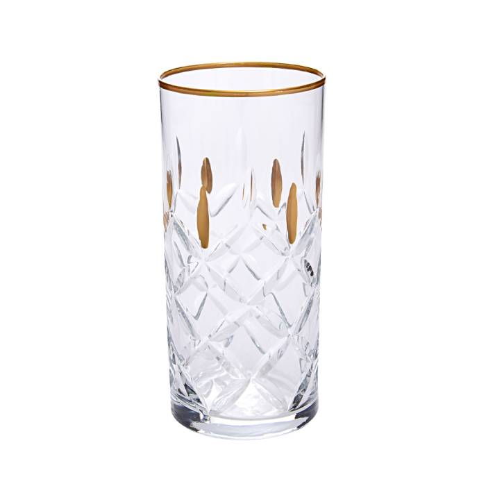 Decorium Water Glass Gold Cut GD09