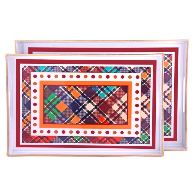 Lucky Art - Plaid Rectangular 2 Tray