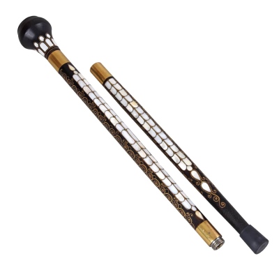 El Yapımı Sedef ve Telkari İşlemeli Baston SÇ 02 - 2