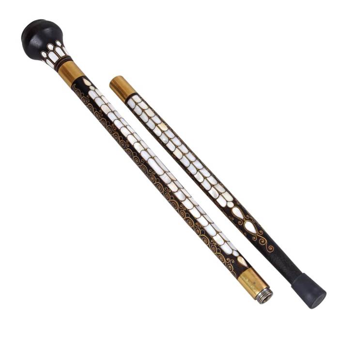 El Yapımı Sedef ve Telkari İşlemeli Baston SÇ 02 - 2