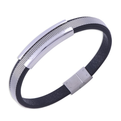 nusnus - Men's Steel Cuffed Mesh Bracelet CB 5004 NS-06222