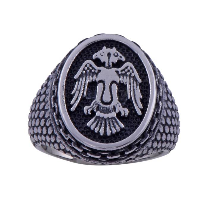 Men's Steel Ring CR 5001 Double Headed Eagle Model No:1