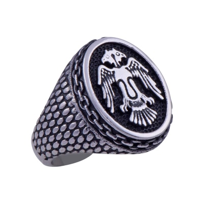 Men's Steel Ring CR 5001 Double Headed Eagle Model No:1 - Thumbnail