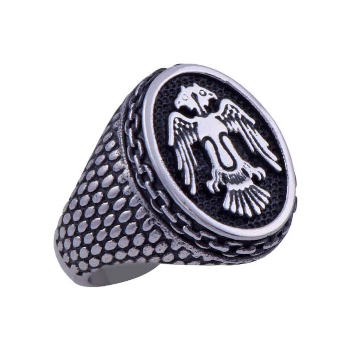Men's Steel Ring CR 5001 Double Headed Eagle Model No:1