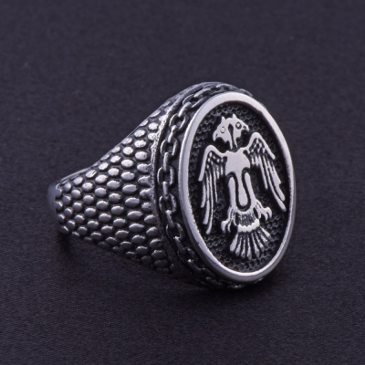 Men's Steel Ring CR 5001 Double Headed Eagle Model No:1 - Thumbnail