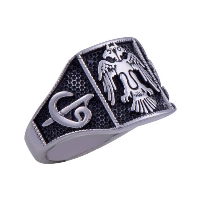 Men's Steel Ring CR 5001 Double Headed Eagle Model