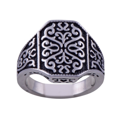 nusnus - Men's Steel Ring CR 5001 Motif