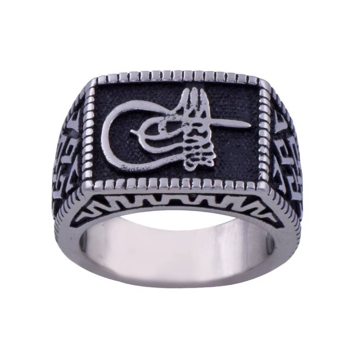 Men's Steel Ring CR 5001 Ottoman Monogram No:1