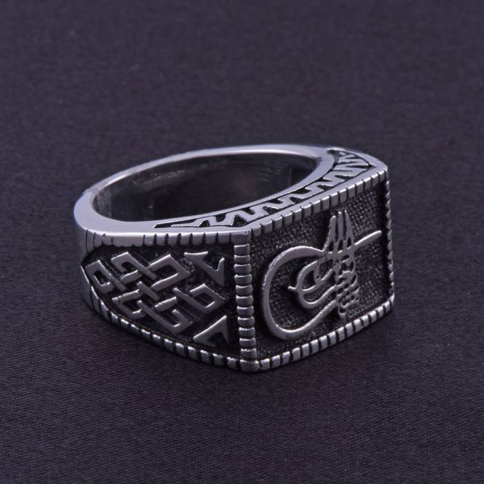 Men's Steel Ring CR 5001 Ottoman Monogram No:1