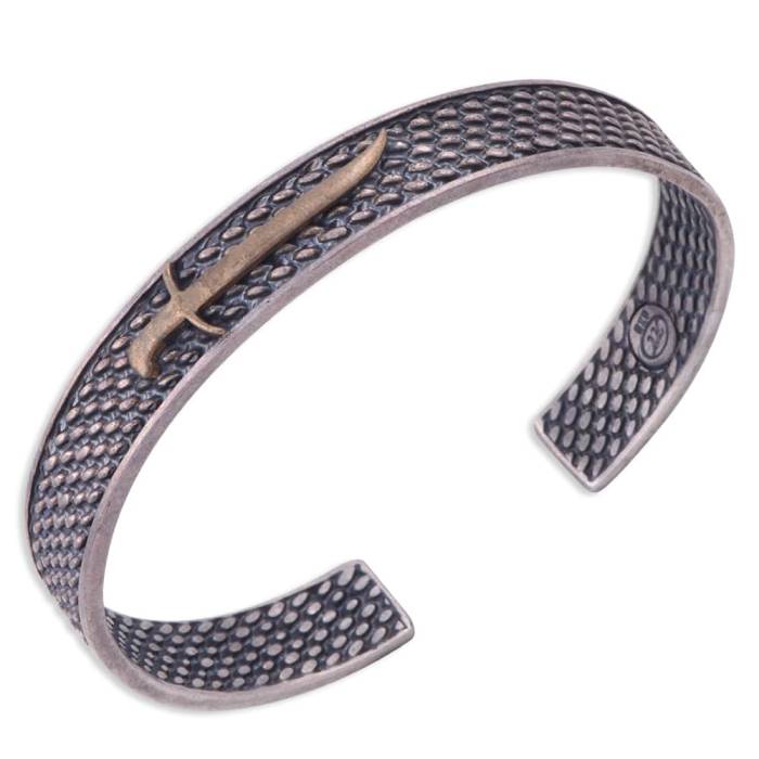 Men's Silver Cuff Bracelet Sword Model