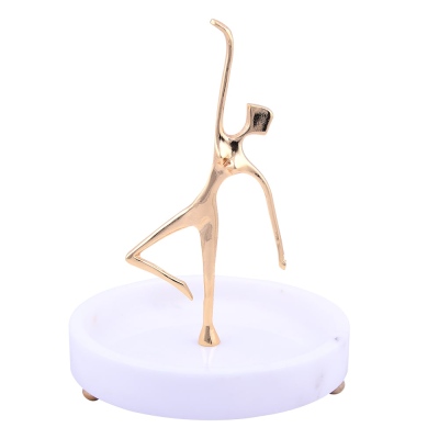 SETABIANCA - Evza Ballerina Figured White Marble Presentation Plate 19*19*25 Cm