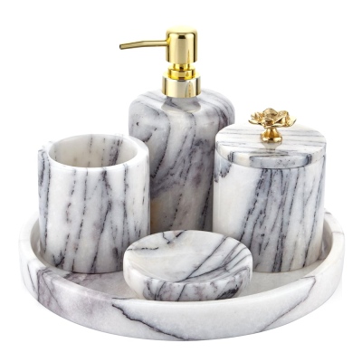 SETABIANCA - Evza Mermer Banyo Seti Lotus Leylak
