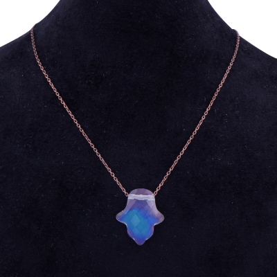 Fatma Ana Eli Women Blue Necklace ADT-1004 - Thumbnail