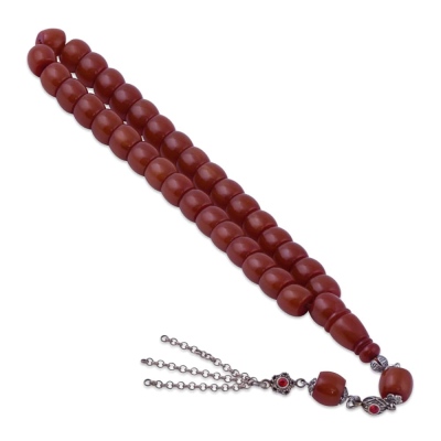 nusnus - Barrel Cut Squeezing Amber Rosary ELT21