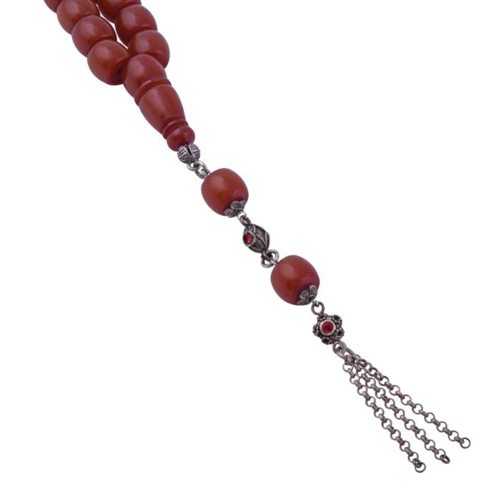 Barrel Cut Squeezing Amber Rosary ELT21