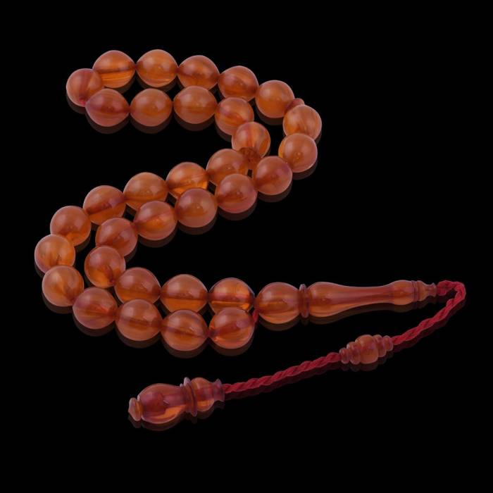 Fire Amber Istanbul Cutting Master Work Rosary ELT 21