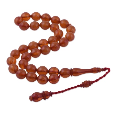 Fire Amber Istanbul Cutting Master Work Rosary ELT 21 - Thumbnail