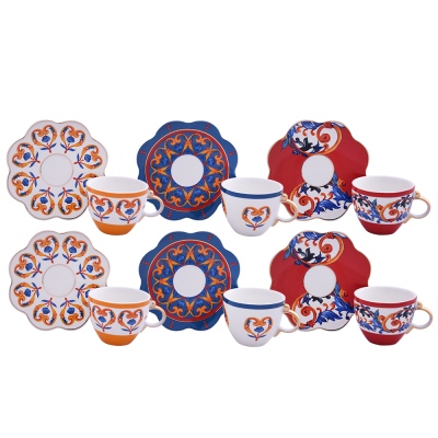 Lucky Art - Giselle Bone 6 Piece Coffee Cup Set