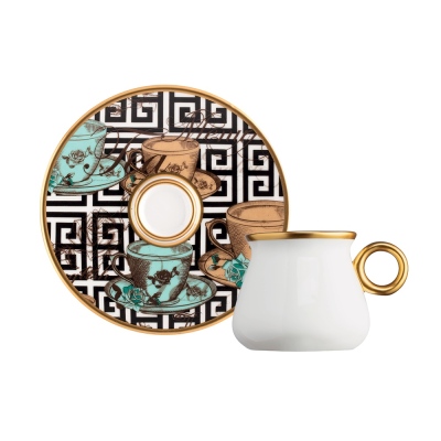 Glazze Flora Mavi 12 Parça Butik Kahve Takımı Glz 110 - Glazze