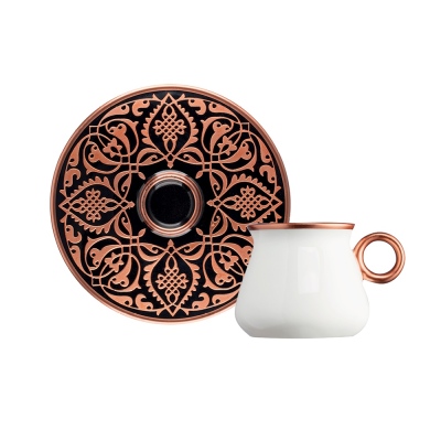 Glazze - Glazze Zeugma Black Copper 12 Pieces Boutique Coffee Set Glz 110