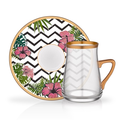 Glore Tarabya Kulplu Çay Bardağı 6'lı Cassandra - Glore