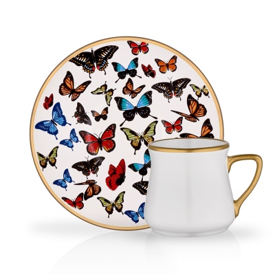 Glore - Glore Türk Kahvesi Fincanı 6'lı Butterfly