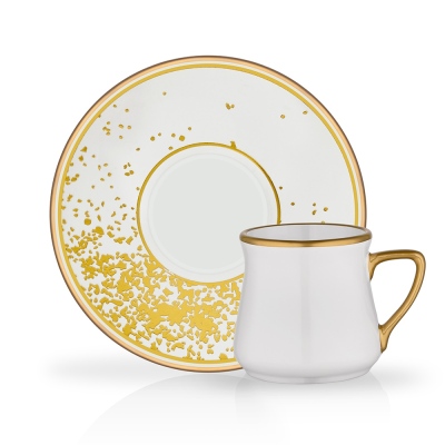 Glore Türk Kahvesi Fincanı 6'lı Anjalia Beyaz - Glore