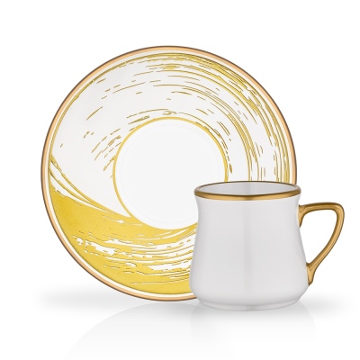 Glore Türk Kahvesi Fincanı 6'lı Nisha Beyaz - Glore