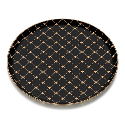 Glore - Glore Victoria Matte Gold Glass Tray 35*35 Cm