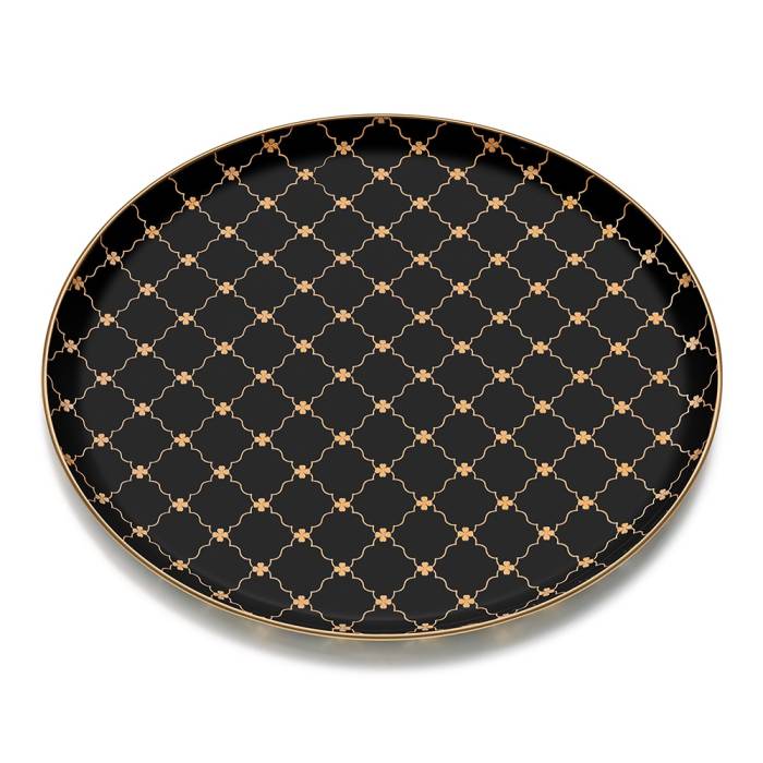 Glore Victoria Matte Gold Glass Tray 35*35 Cm