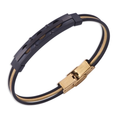 nusnus - Gold Steel Men's Bracelet CB 5003 NS-04050