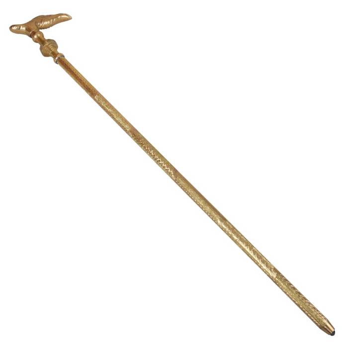 Gold Color Copper Vulture Embroidered Walking Stick No:1