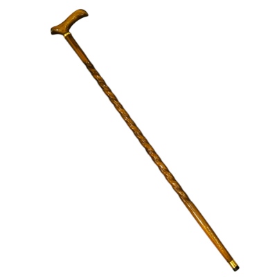 Gold Halkalı Kıvrımlı Kahverengi Baston No:03 - nusnus