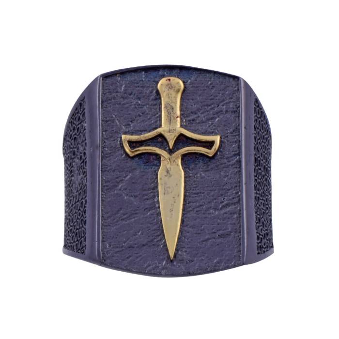 Gold Sword Men's Silver Ring 8.8 gr