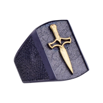 Gold Sword Men's Silver Ring 8.8 gr - Thumbnail