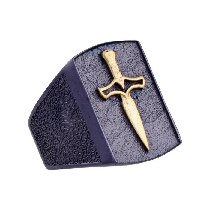 Gold Sword Men's Silver Ring 8.8 gr